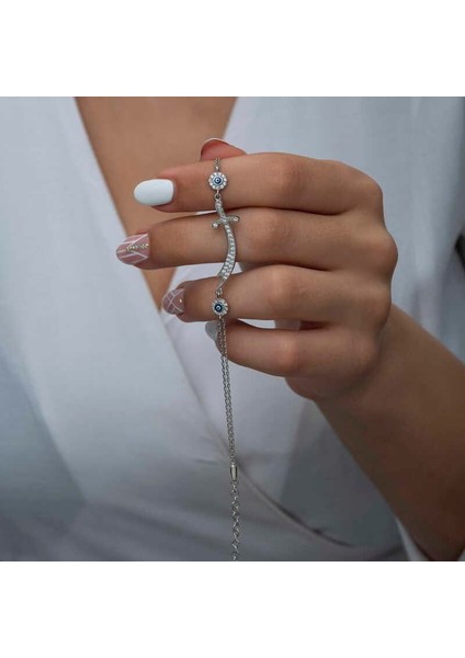 Hk Gümüş Kadın Bileklik Nazarlı Zülfikar Kılıcı |gümüş Takı Hediyelik Ürünler