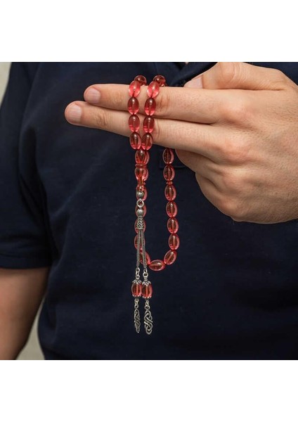 Hk Sıkma Kehribar Tesbih Gümüş Püsküllü Ateş|gümüş Takı Hediyelik Ürünler fırsatları