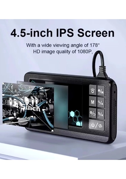 Ekranlı Çift Kameralı 5 mt Sert Kablo Endoskop 8 mm 4.3 Inc Hafıza Kart Destekli fırsatları