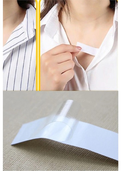 72 Adet Çift Taraflı Transparan Dekolte Kapatıcı Yapışkan Paça Boyu Düzeltici -Askılı Elbise Bandı modelleri