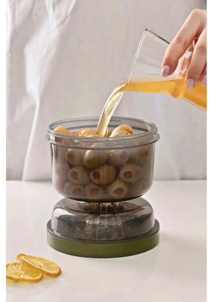 Çift Taraflı Süzgeçli Kapaklı Zeytinlik - Suyu Süzen Zeytin Turşu Saklama Kabı indirimleri