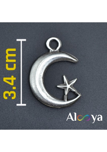 Ay Yıldız Gümüş Kaplama Düz Zincir Kolye indirimleri