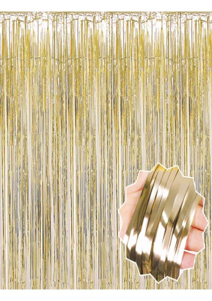 Mat Altın Püsküllü Kapı Perdesi - Parti, Bekarlığa Veda, Doğum Günü 1x2 M modelleri