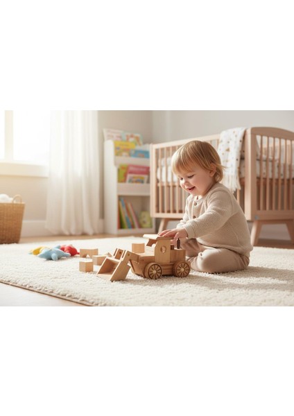 El Yapımı Doğal Ahşap Kepçe Oyuncak Inşaat Iş Makinesi Maket Model Araç Çocuklara Özel Hediye Araç fiyatları