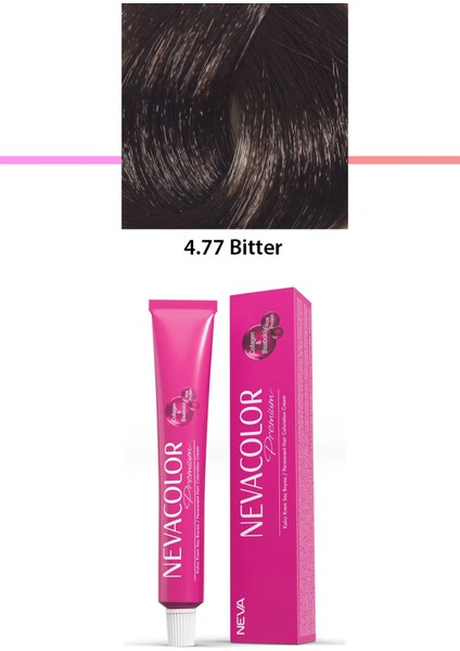 Premium 4.77 Bitter - Kalıcı Krem Saç Boyası 50 G Tüp