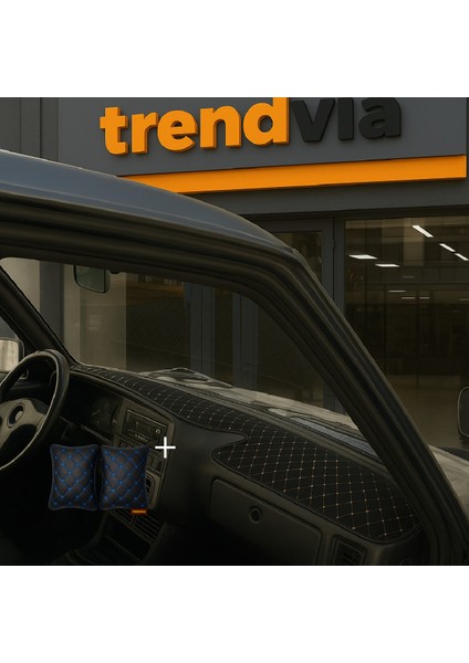 Tofaş Şahin Doğan Kartal Yüksek Ön Göğüs Siyah-Bej Torpido Kılıfı / Siyah-Mavi Boyun Yastığı