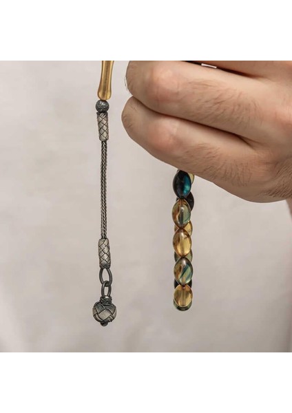 Hk Sıkma Kehribar Tesbih Gümüş Kazaz Püsküllü |gümüş Takı Hediyelik Ürünler modelleri