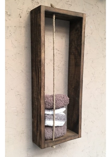 Şık Halatlı Ahşap Duvar Rafı, Çok Amaçlı ve Doğal Dekorasyon Parçası fiyatları