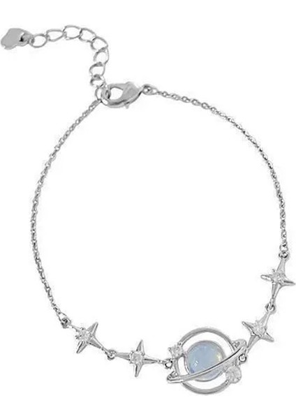 Galaksi Mavi Taşlı Yıldız Detaylı Pinterest Kadın Bileklik