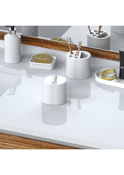 Beyaz Kompozit Granit Pamukluk ve Fırça Kutusu, Makyaj Düzenleyici modelleri