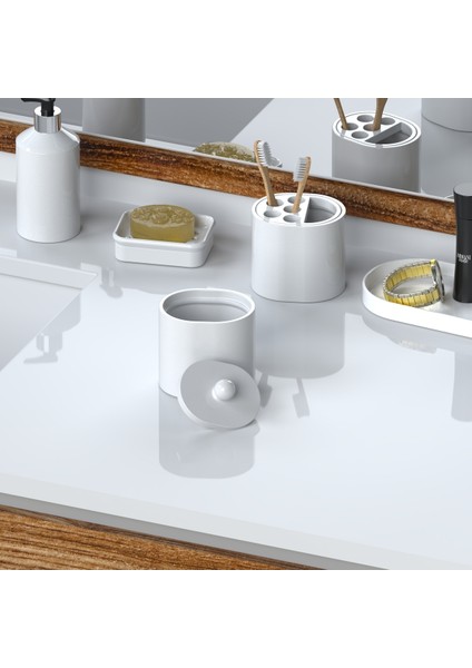 Beyaz Kompozit Granit Pamukluk ve Fırça Kutusu, Makyaj Düzenleyici fırsatları