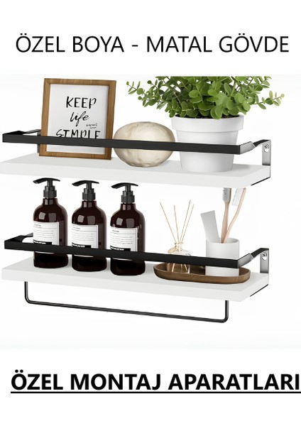 2'li Banyo - Mutfak - Oda - Rafı Havluluk Dekoratif Banyo Düzenleyici Çok Amaçlı Sabunluk Raf indirimleri