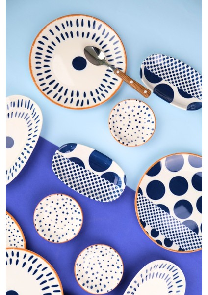 Porselen Spotty Kahvaltı ve Ikram Takımı 6 Kişilik 14 Parça fırsatları