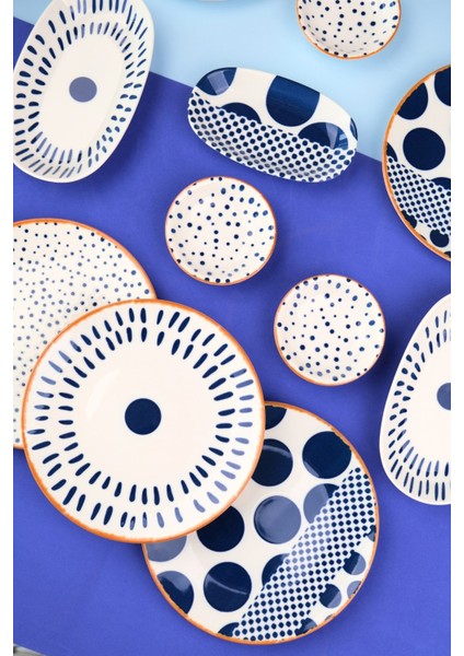 Porselen Spotty Kahvaltı ve Ikram Takımı 6 Kişilik 14 Parça indirimleri