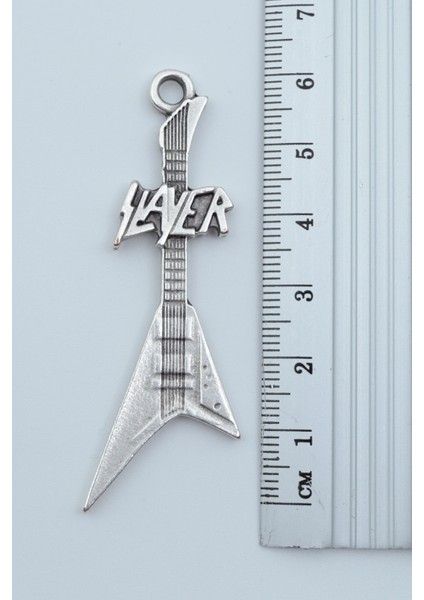 Slayer Elektro Gitar Gümüş Kaplama Düz Zincir Kolye modelleri
