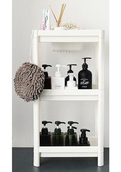 4 Katlı Çok Amaçlı Raf, Mutfak ve Banyo Düzenleyici, Beyaz ve Turkuaz fiyatları