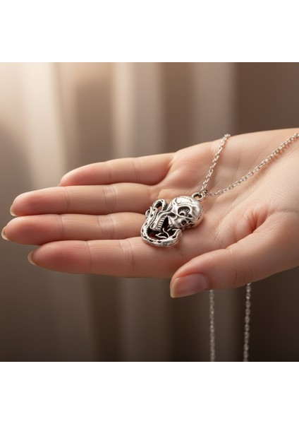 Yılan - Kuru Kafa - Venom Gümüş Kaplama Düz Zincir Kolye fırsatları