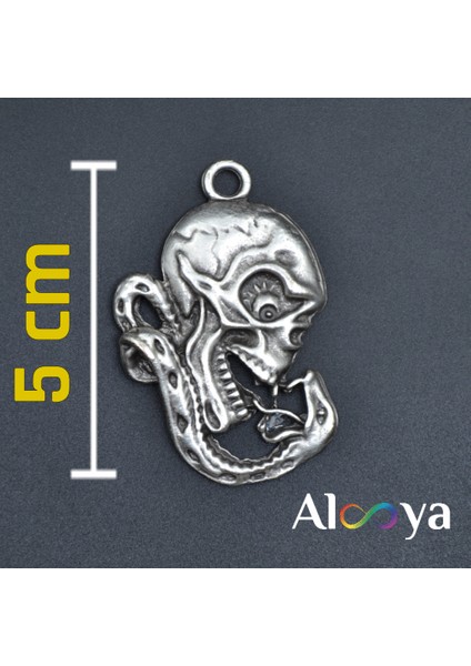 Yılan - Kuru Kafa - Venom Gümüş Kaplama Düz Zincir Kolye indirimleri