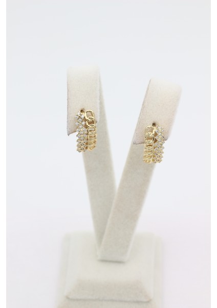 Stil Incisi/xupıng Jewelry Klipsli Tac Model Zirkon Taşlı Küpe