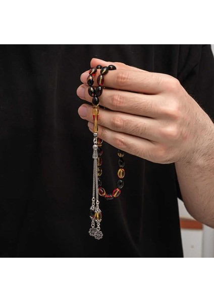 Hk Sıkma Kehribar Tesbih Gümüş Püskül |gümüş Takı Hediyelik Ürünler fiyatları