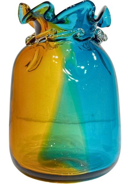 Mavi & Turuncu Burgulu Vazo Büyük Boy fiyatları