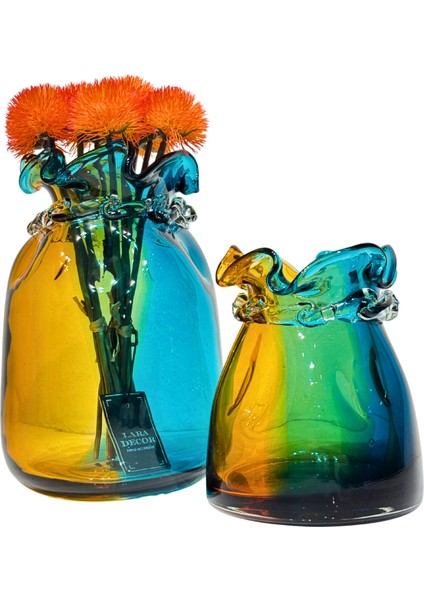 Mavi & Turuncu Burgulu Vazo Büyük Boy modelleri