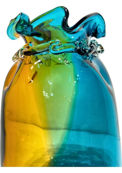 Mavi & Turuncu Burgulu Vazo Büyük Boy indirimleri