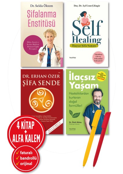 Alfa Kalem+ Selda Öktem Ümit Aktaş 4 Kitap (Şifalanma+Ilaçsız Şifa+Ilaçsız Yaşam) Sağlık Yeni
