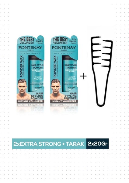 Saç Şekillendirici Pudra Toz Wax Matt Effect 20GR X2 + Mucizevi Saç Tarağı 3'lü Set