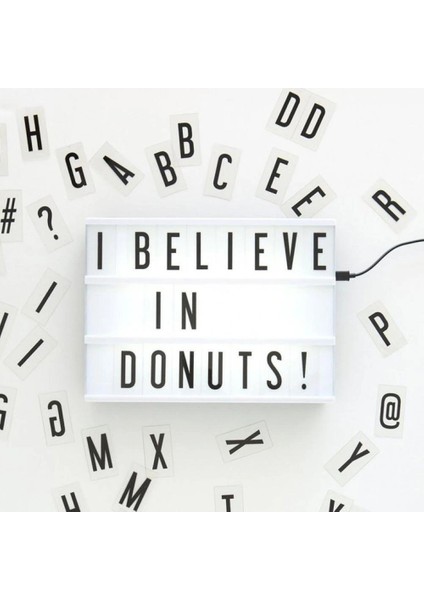 Cinematic Harflerle Işıklı Mesaj Veren Light Box LED Pano A4 modelleri