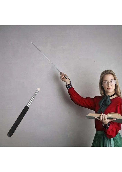 100 cm Uzayabilen Öğretmen Çubuğu Teleskopik Rehber Işaret Sunum Vb. Çubuğu Uzatılabilir Tahta Çubuğu