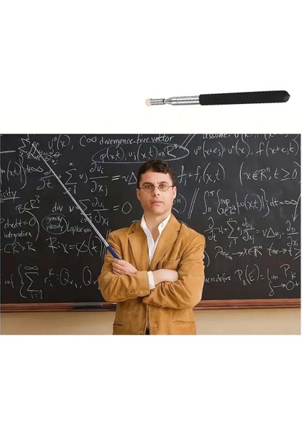 100 cm Uzayabilen Öğretmen Çubuğu Teleskopik Rehber Işaret Sunum Vb. Çubuğu Uzatılabilir Tahta Çubuğu