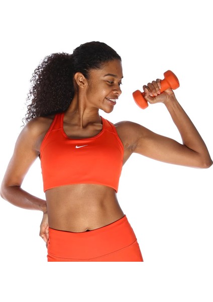 W Dri-Fit Swsh 1pp Bra Kadın Turuncu Spor Sütyen - Çıkarılabilir Pedli ve Rahat Tasarım - BV3636-633