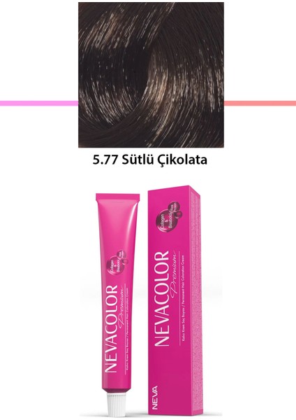 Premium 5.77 Sütlü Çikolata - Kalıcı Krem Saç Boyası 50 G Tüp