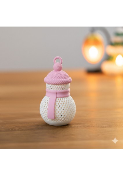 Sevimli Kardan Adam Tealight Dekor – Yeni Yıl Ev Süslemesi