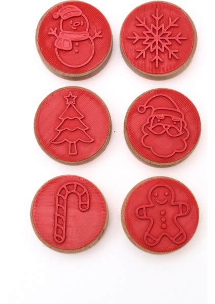 Yılbaşı Ahşap Damga Set - 6 Adet