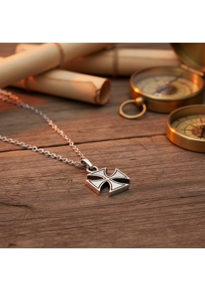 Antik Haç Gümüş Kaplama Düz Zincir Kolye fırsatları