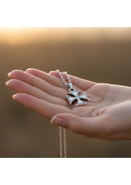 Antik Haç Gümüş Kaplama Düz Zincir Kolye indirimleri