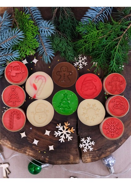 Yılbaşı Ahşap Damga Set - 6 Adet fırsatları