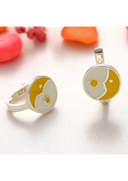 Hk Gümüş Çocuk Küpe Ay Yıldız |gümüş Takı Hediyelik Ürünler