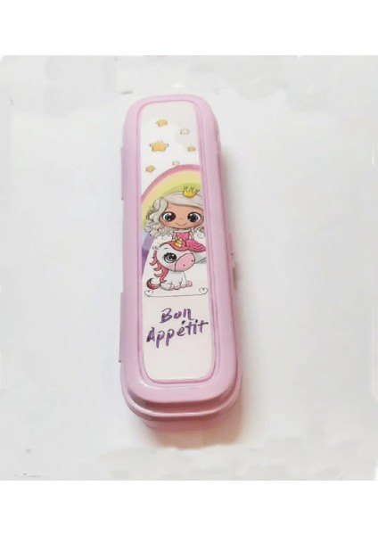 Pembe Multi Renkli Kapaklı Kalemlik Kutusu -Çanta Içi Saklama - Diş Fırçası - Fırçası Kutu