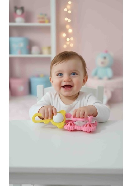 👶 3'lü Bebek Çıngırak Seti | Duyusal Gelişim ve Eğlence | Diş Kaşıma & Kavrama Oyuncakları