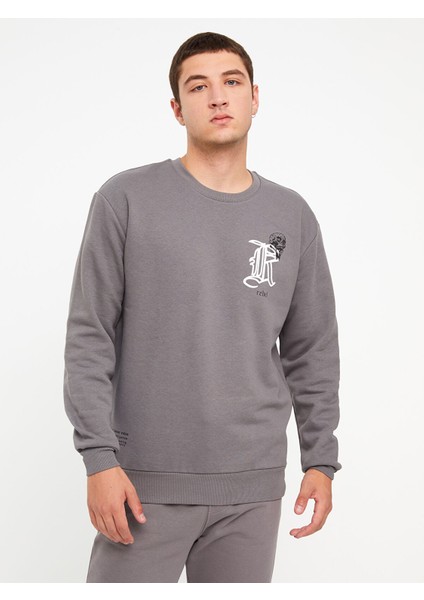 Yeni Sezon Bisiklet Yaka Baskılı Erkek Kalın Sweatshirt fiyatları