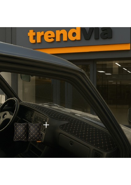 Tofaş Şahin Doğan Kartal Yüksek Ön Göğüs Siyah-Bej Torpido Kılıfı / Siyah-Bej Boyun Yastığı