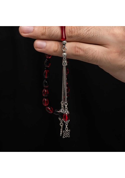 Hk Sıkma Kehribar Tesbih Gümüş Püskül |gümüş Takı Hediyelik Ürünler modelleri