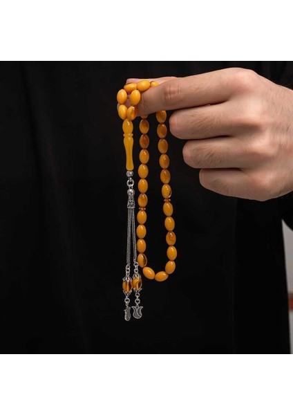 Hk Sıkma Kehribar Tesbih Gümüş Püskül |gümüş Takı Hediyelik Ürünler fırsatları