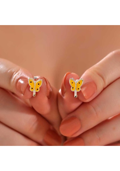 Hk Gümüş Çocuk Küpe Sarı Kelebek |gümüş Takı Hediyelik Ürünler fiyatları