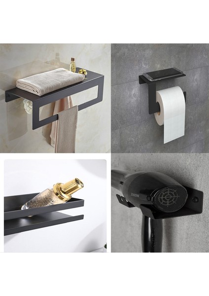 Şık Banyo Düzenleyici Seti, Havluluk, Tuvalet Kağıtlığı, Şampuanlık ve Askı