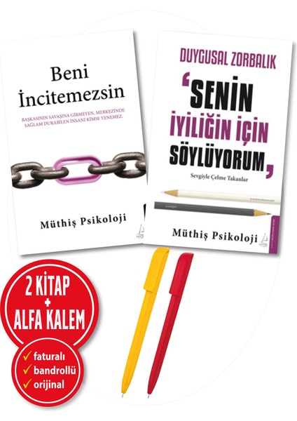 Alfa Kalem+ Müthiş Psikoloji 2 Kitap Yeni(Duygusal Zorbalık Senin Iyiliğin+Beni Incitemezsin)Destek