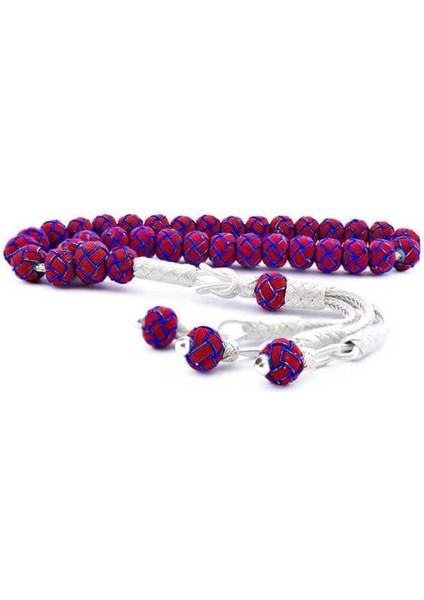 Hk Gümüş Bordo Mavi Trabzon Kazaziye Tesbih|gümüş Takı Hediyelik Ürünler